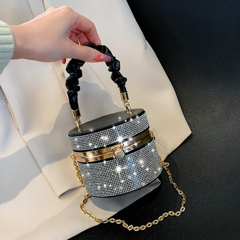 Glitter Rhinestone Evening Box Bag Mini Handbags For Party Wedding