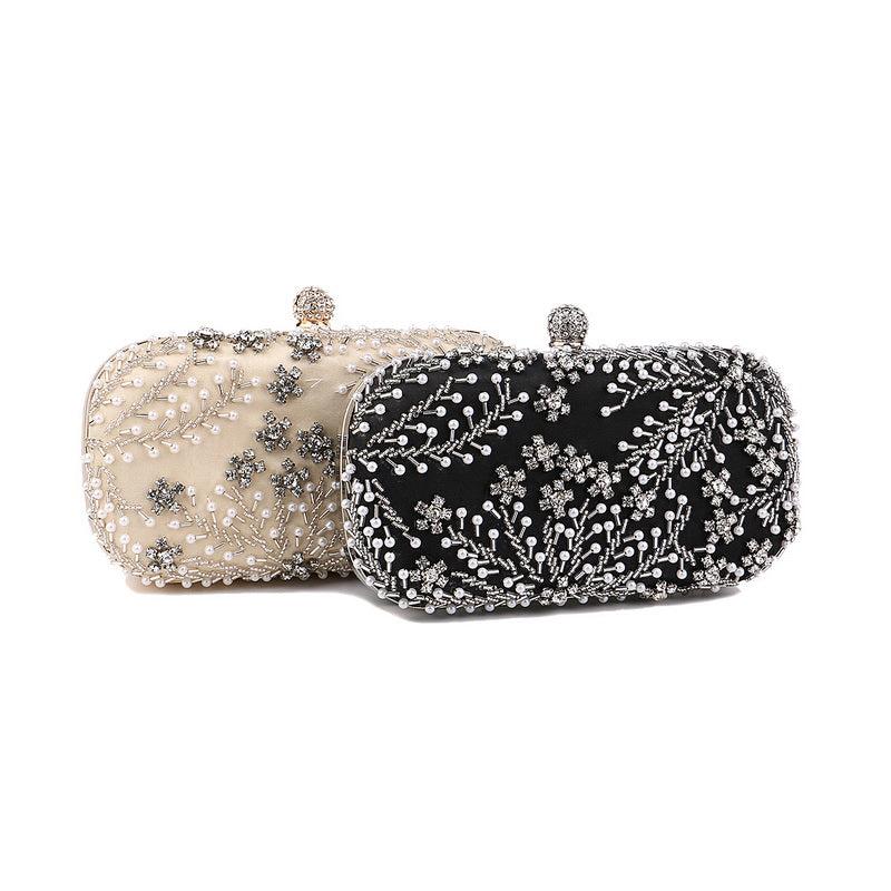 Rhinestone Embroidery Wedding Clutch Beaded Evening Purse Handbag