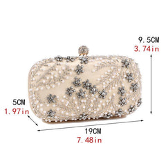 Rhinestone Embroidery Wedding Clutch Beaded Evening Purse Handbag