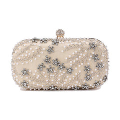 Rhinestone Embroidery Wedding Clutch Beaded Evening Purse Handbag
