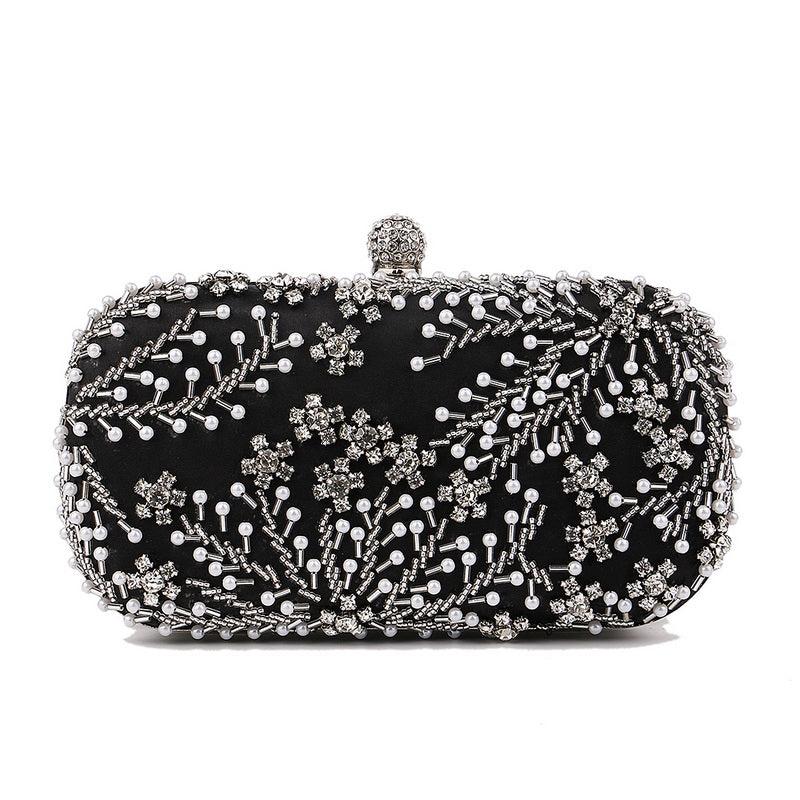 Rhinestone Embroidery Wedding Clutch Beaded Evening Purse Handbag