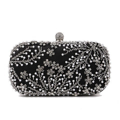 Rhinestone Embroidery Wedding Clutch Beaded Evening Purse Handbag
