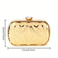 Rhinestone Clutch Bag Elegant Chain Frame Classic Evening Bag