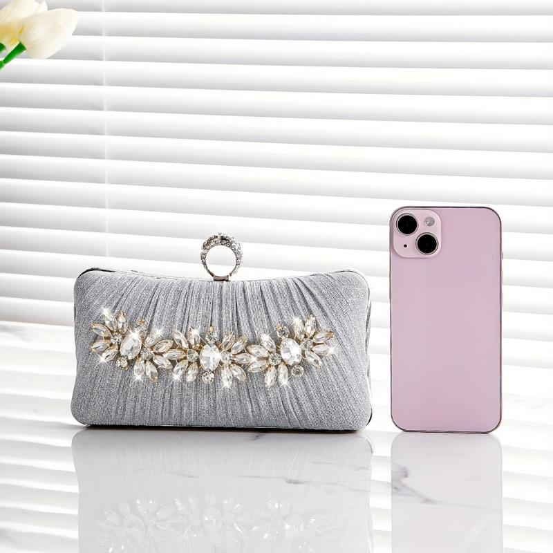 Metal Chain Clutch Shiny Evening Bag