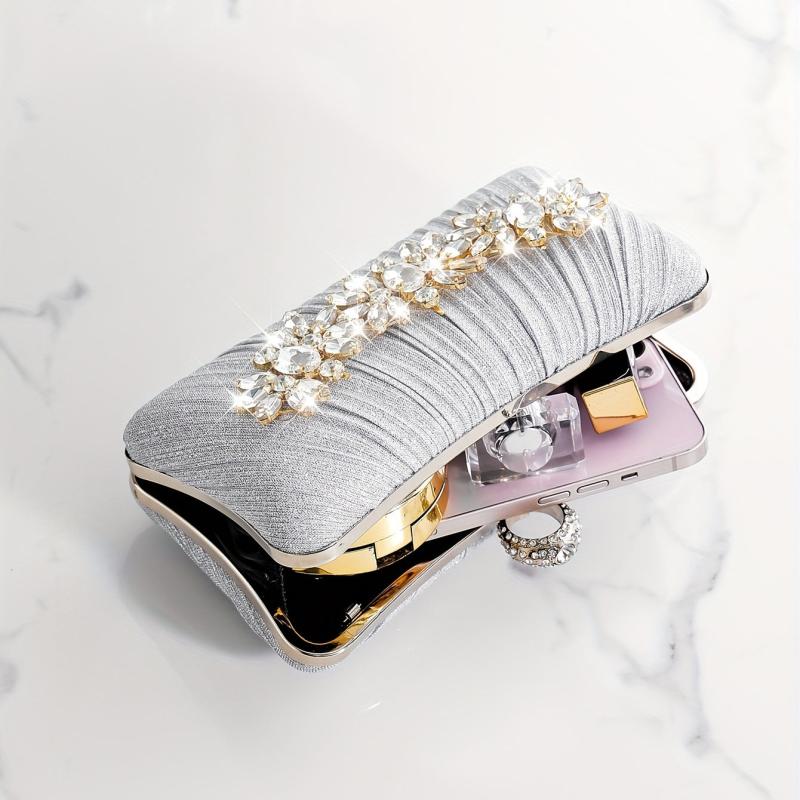 Metal Chain Clutch Shiny Evening Bag