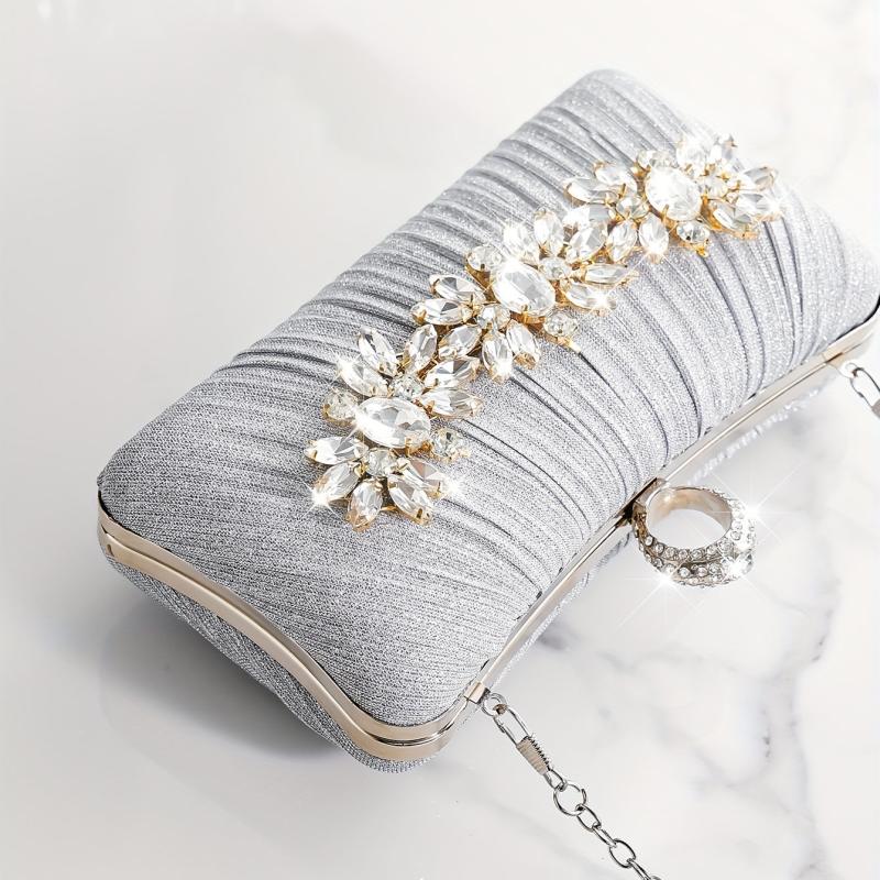 Metal Chain Clutch Shiny Evening Bag