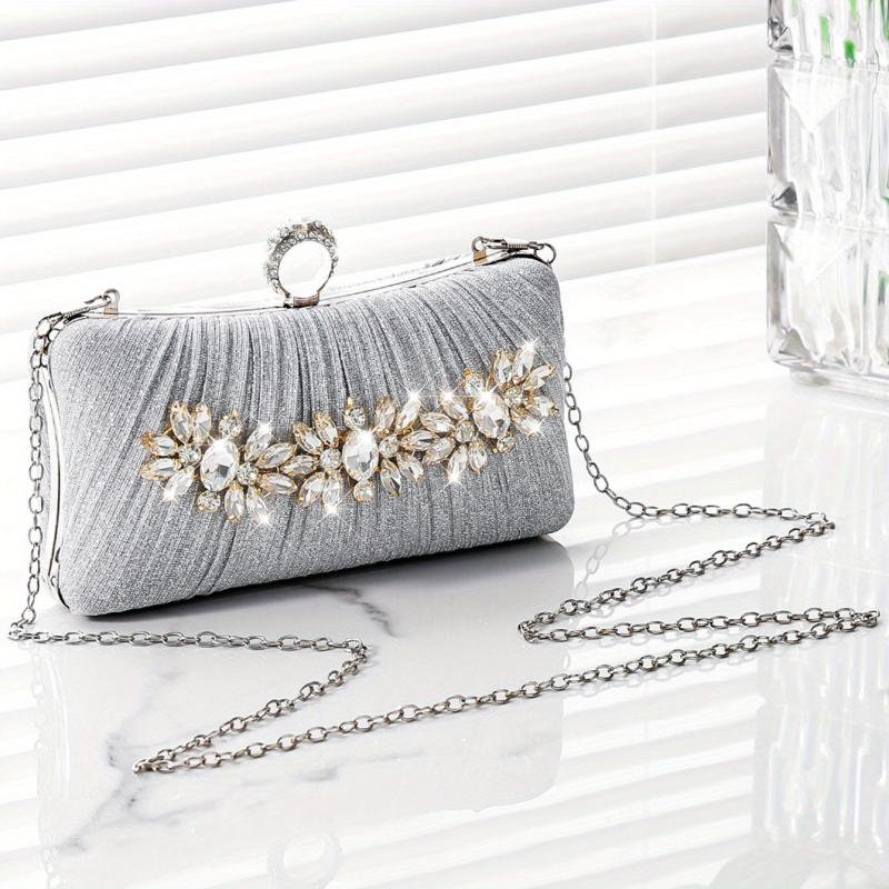 Metal Chain Clutch Shiny Evening Bag