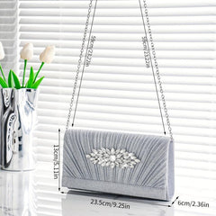 Glitter Rhinestone Evening Bag Dinner Clutch Purse Formal Banquet Handbag