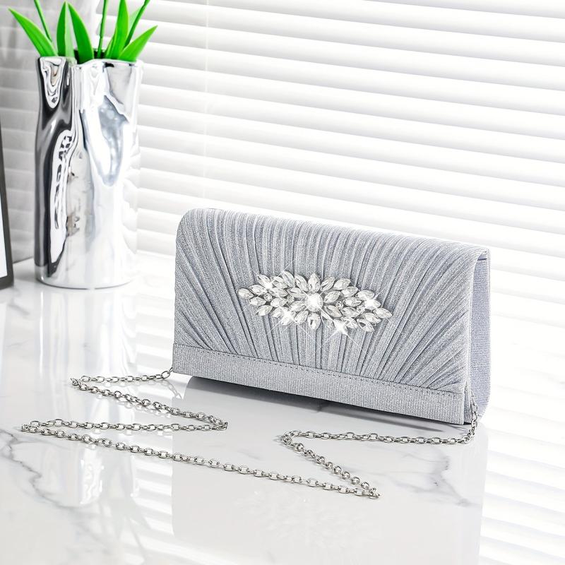Glitter Rhinestone Evening Bag Dinner Clutch Purse Formal Banquet Handbag