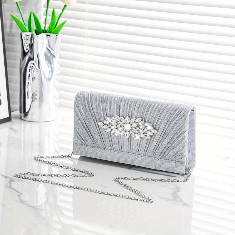 Glitter Rhinestone Evening Bag Dinner Clutch Purse Formal Banquet Handbag