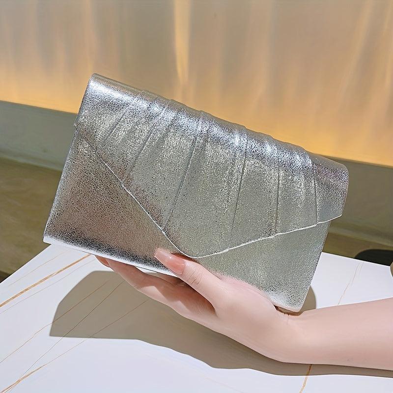 Pleated Envelope Evening Clutch Bag Wedding Party Prom Handbag
