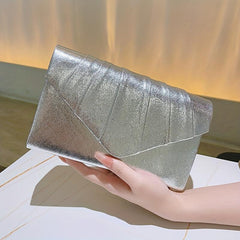 Pleated Envelope Evening Clutch Bag Wedding Party Prom Handbag