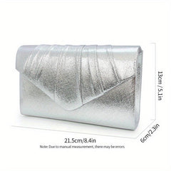 Pleated Envelope Evening Clutch Bag Wedding Party Prom Handbag