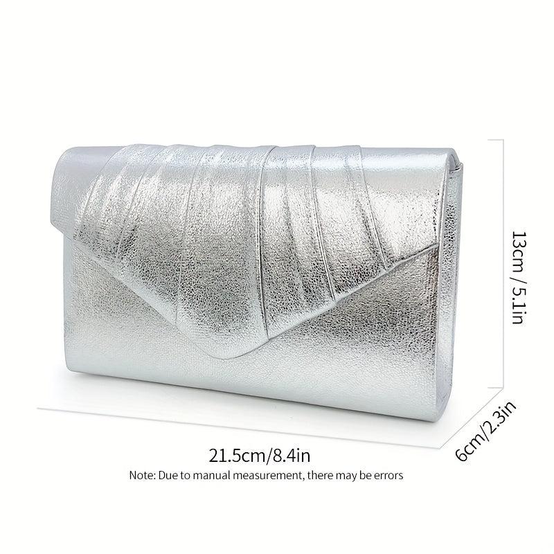 Pleated Envelope Evening Clutch Bag Wedding Party Prom Handbag