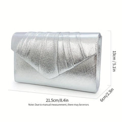 Pleated Envelope Evening Clutch Bag Wedding Party Prom Handbag