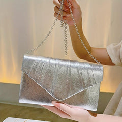 Pleated Envelope Evening Clutch Bag Wedding Party Prom Handbag