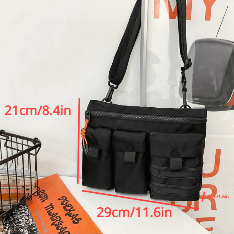 Men's Nylon Casual Crossbody Bag Shoulder Bag for Hiking Running Cycling
