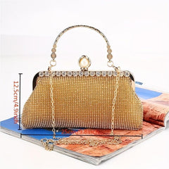 Glitter Rhinestone Evening Bag Dinner Clutch Purse For Wedding Party