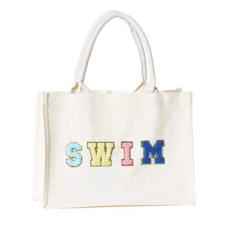 Chenille Letter Pattern Tote Bag Shoulder Bag All Match Shopper Storage Bag