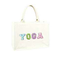 Chenille Letter Pattern Tote Bag Shoulder Bag All Match Shopper Storage Bag
