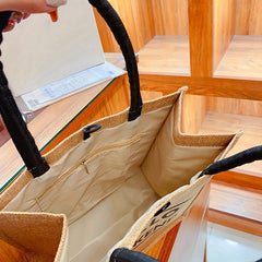 HELLO WEEKEND Print Burlap Tote Bag Lightweight Storage Handbag