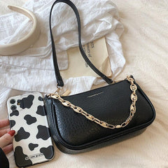 Stone Embossed Crossbody Bag Chain Shoulder Bag Women's Zipper Square Purse
