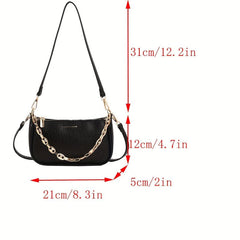 Stone Embossed Crossbody Bag Chain Shoulder Bag Women's Zipper Square Purse