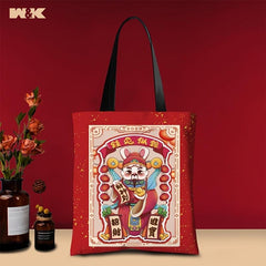 Rabbit Canvas Tote Bag Chinese Year Bunny Shopper Bag