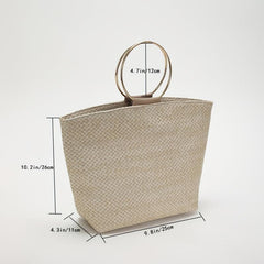 Straw Beach Tote Bag Woven Summer Handbag Top Handle Bag