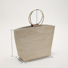 Straw Beach Tote Bag Woven Summer Handbag Top Handle Bag