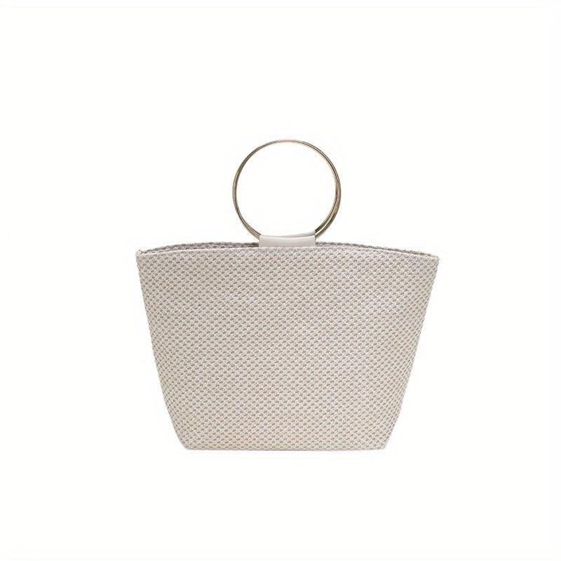 Straw Beach Tote Bag Woven Summer Handbag Top Handle Bag