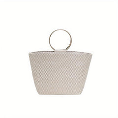 Straw Beach Tote Bag Woven Summer Handbag Top Handle Bag