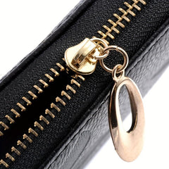 Flower Embossed Long Wallet Zipper Con Purse