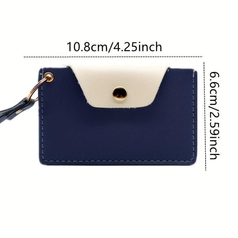 Colorblock Card Case Slim Credit Card Holder Coin Purse