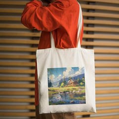 House Pattern Canvas Bag Large Capacity Shoulder Bag