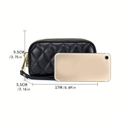 Argyle Pattern Clutch Wallet with Zipper Coin Purse