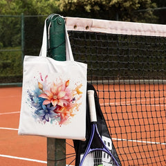 Lotus Print Canvas Bag Large Capacity Shoulder Bag