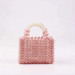 Faux Pearl Beaded Wedding Bag Evening Purse For Party