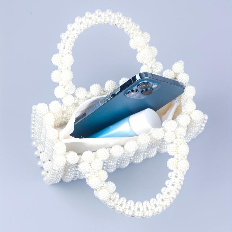 Faux Pearl Beaded Wedding Bag Evening Purse For Party