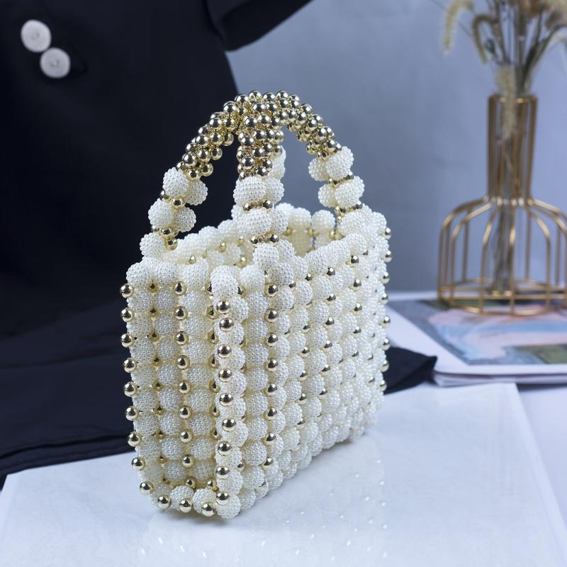 Faux Pearl Beaded Wedding Bag Evening Purse For Party
