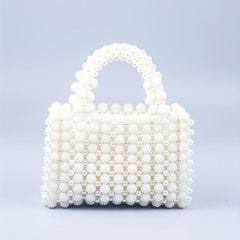 Faux Pearl Beaded Wedding Bag Evening Purse For Party