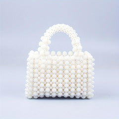 Faux Pearl Beaded Wedding Bag Evening Purse For Party