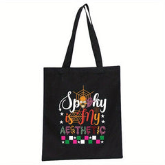 Halloween Cartoon Printing Canvas Bag Skull Ghost Elf Shoulder Bag