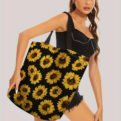 Sunflower Print Tote Bag Beach Shoulder Bag