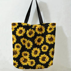 Sunflower Print Tote Bag Beach Shoulder Bag