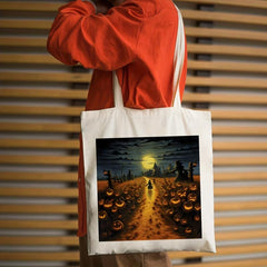 Halloween Elements Pattern Canvas Shoulder Bag