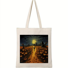 Halloween Elements Pattern Canvas Shoulder Bag