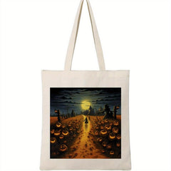 Halloween Elements Pattern Canvas Shoulder Bag