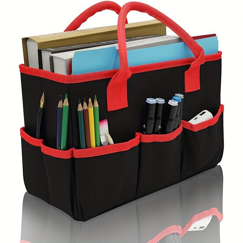 Canvas Teacher Tote Bag with Storage Pocket