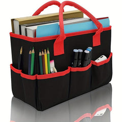 Canvas Teacher Tote Bag with Storage Pocket
